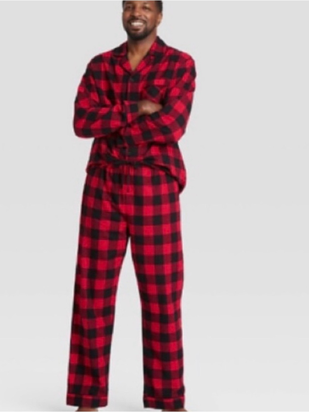 Target Men’s Red and Black Plaid Pajama Set